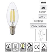 4W E14 ŞEFFAF RUSTİK BUJİ AMPUL