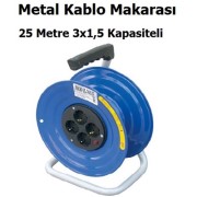 25 METRE 3X1,5 KAPASİTELİ METAL KABLO MAKARASI